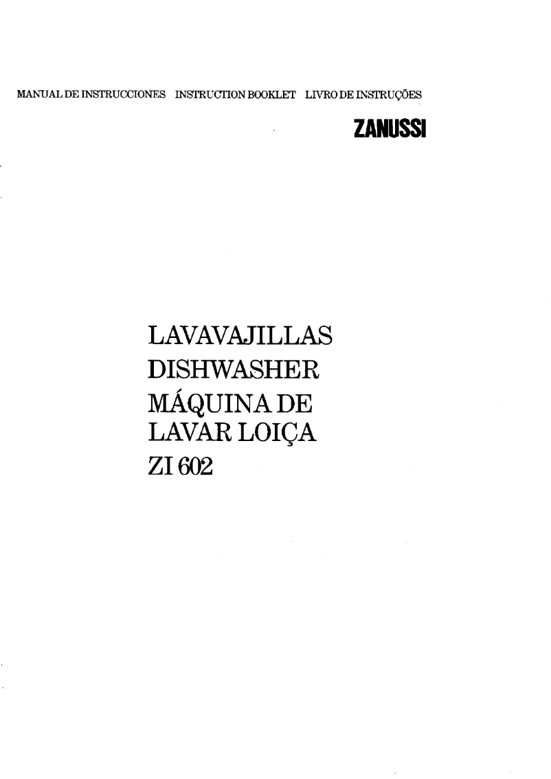 First page image of the manual for ZI602