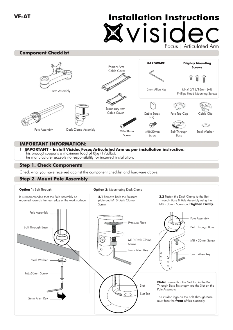 Page 1 de la notice Manuel utilisateur Atdec VF-AT