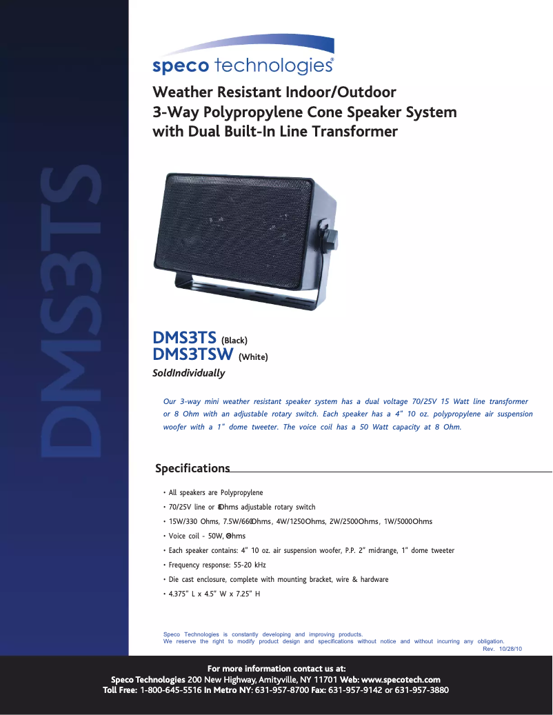 First page image of the manual for DMS-3TSW