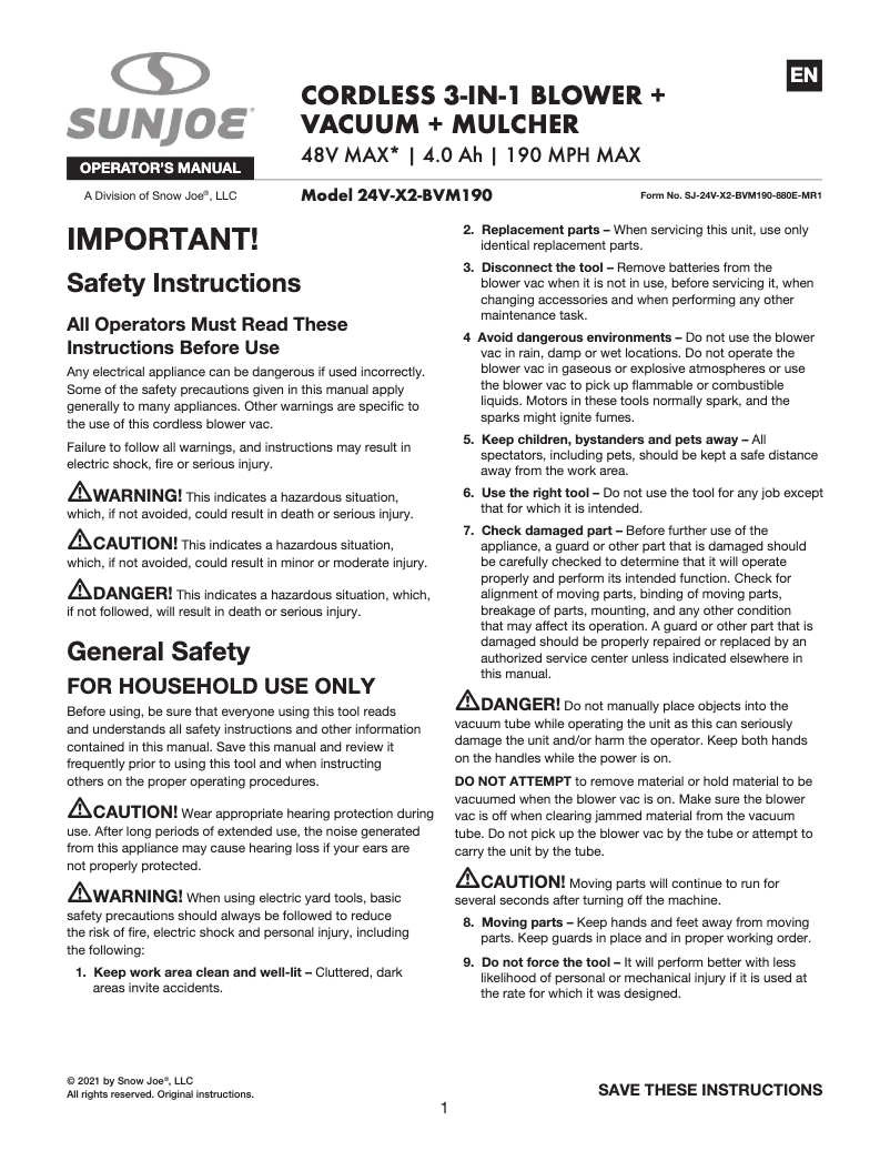 First page image of the manual for 24V-X2-BVM190