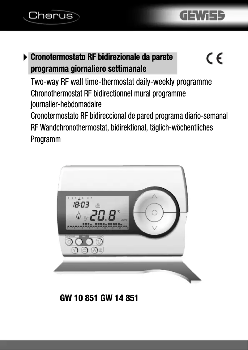 Page 1 of the manual User Manual Gewiss GW14851