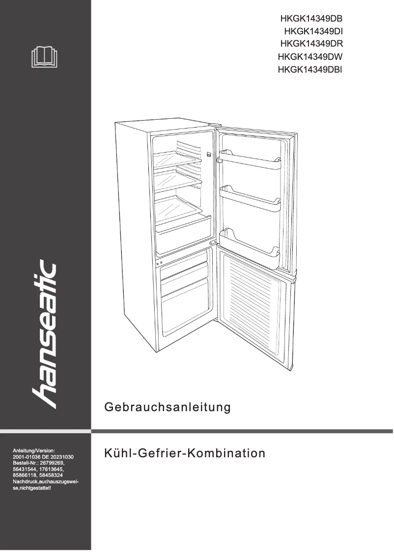First page image of the manual for HKGK14349DBI