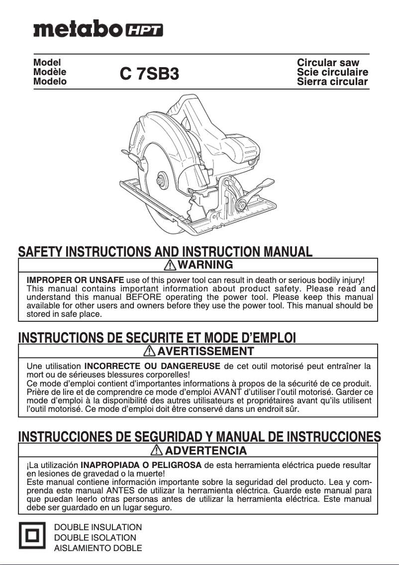 First page image of the manual for C7SB3