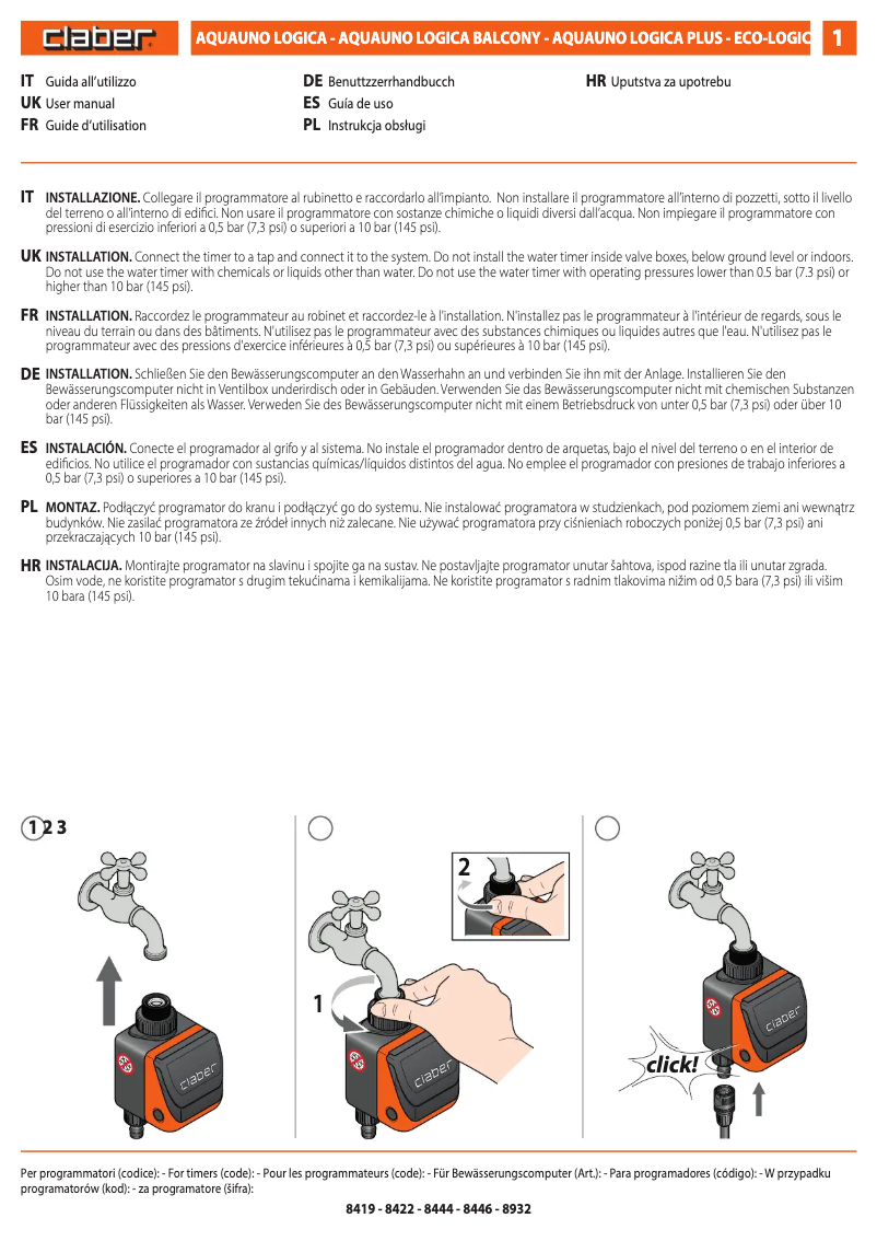 First page image of the manual for Logica Plus 8423