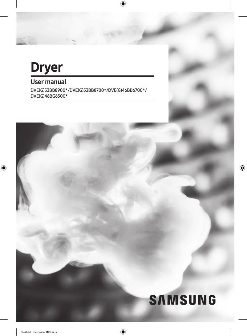 Page 1 of the manual User Manual Samsung DVE53BB8900G