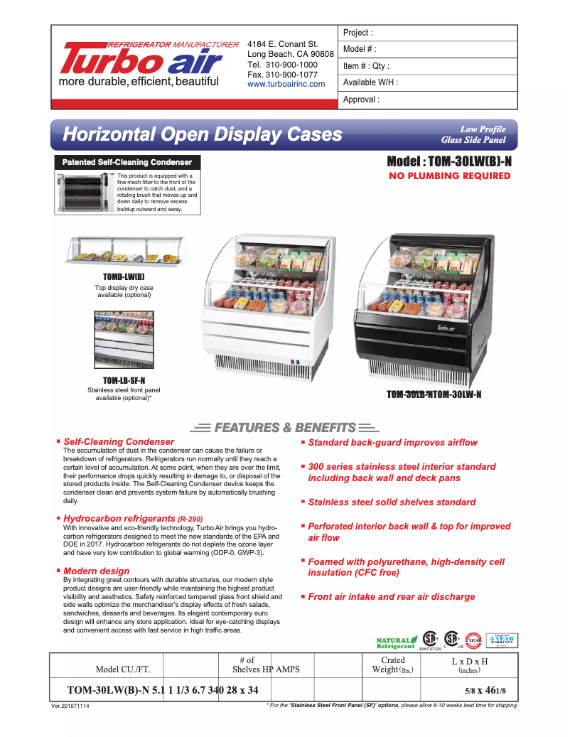 First page image of the manual for TOM-30L