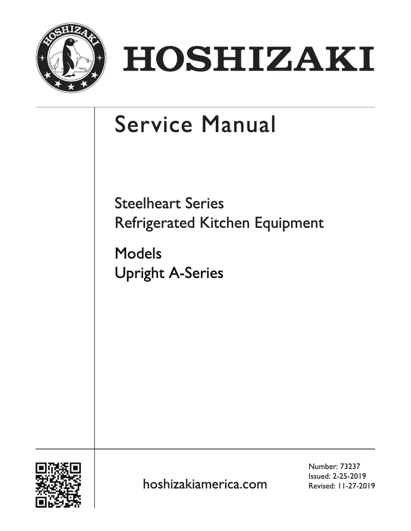 Page 1 of the manual User Manual Hoshizaki RN1A-FS