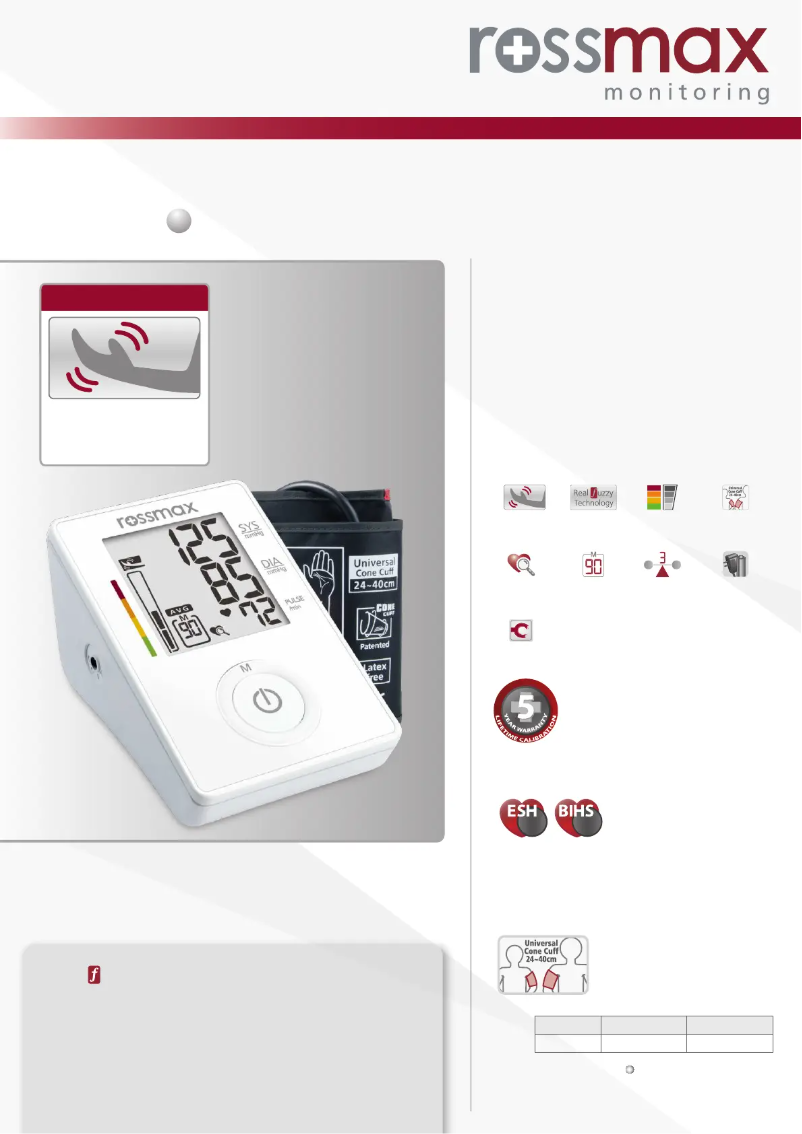 Page 1 of the manual Brochure Rossmax CF155f