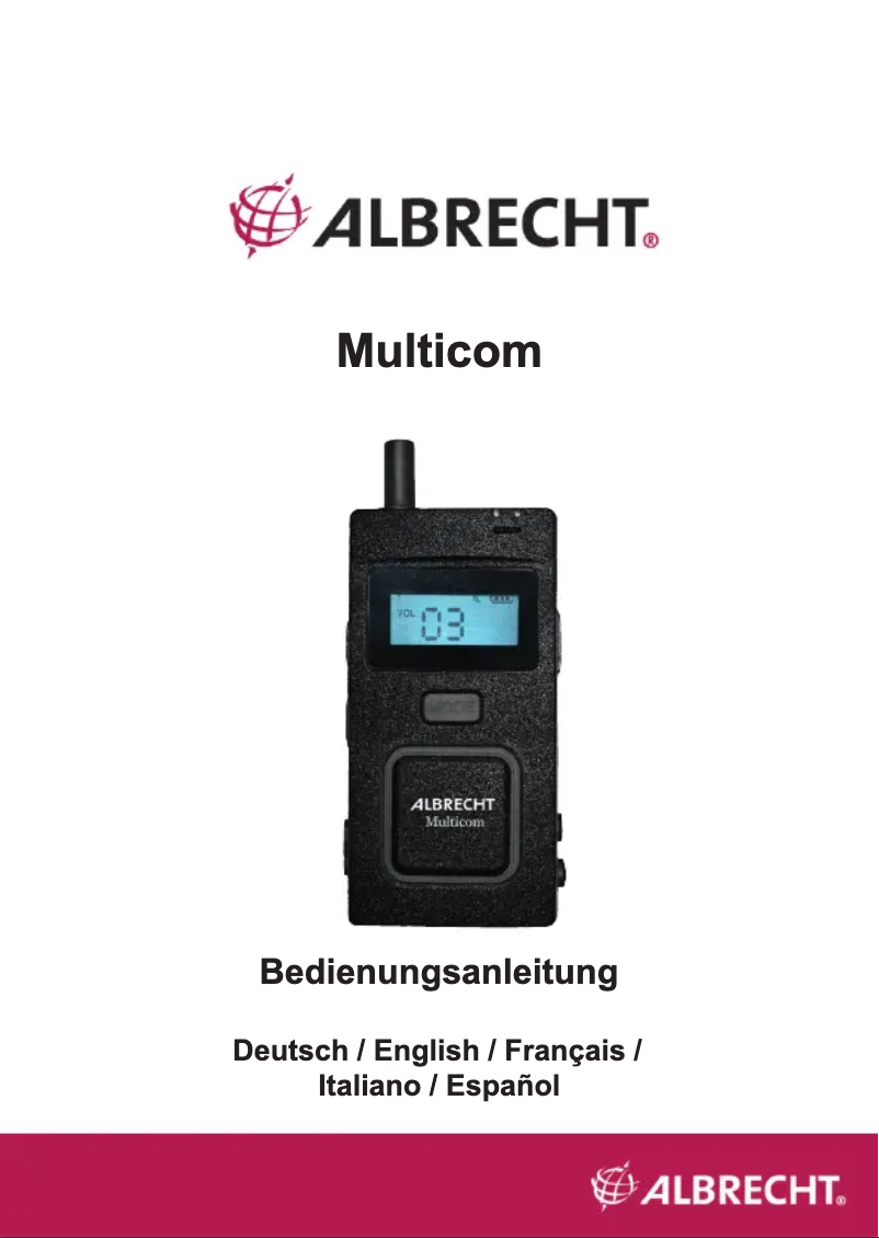 Page 1 of the manual User Manual Monacor Multicom