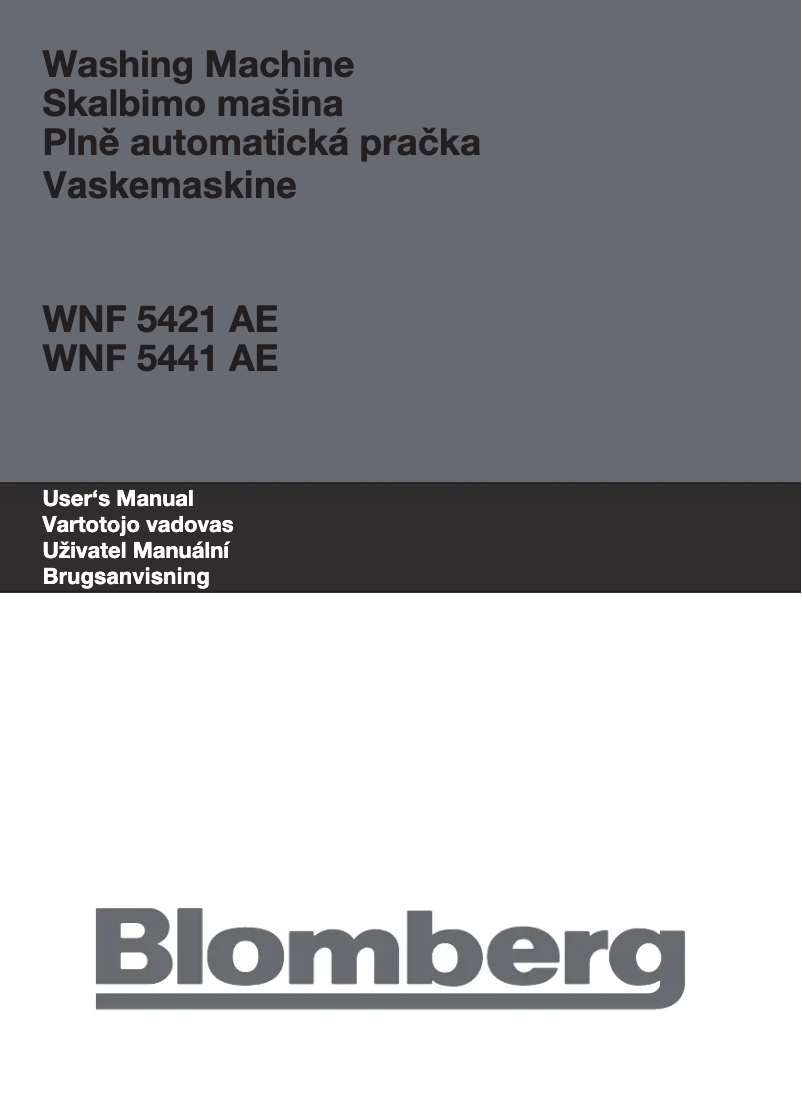 First page image of the manual for WNF 5421 AE