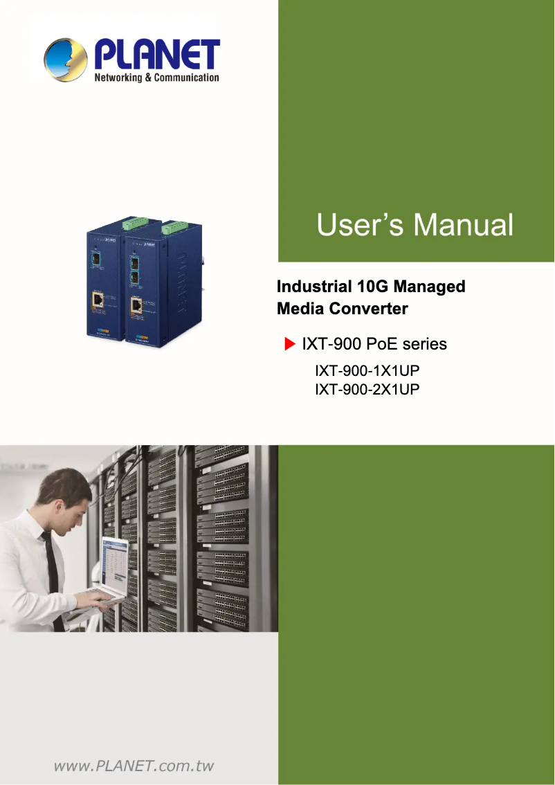 Page 1 of the manual User Manual Planet IXT-900-1X1UP