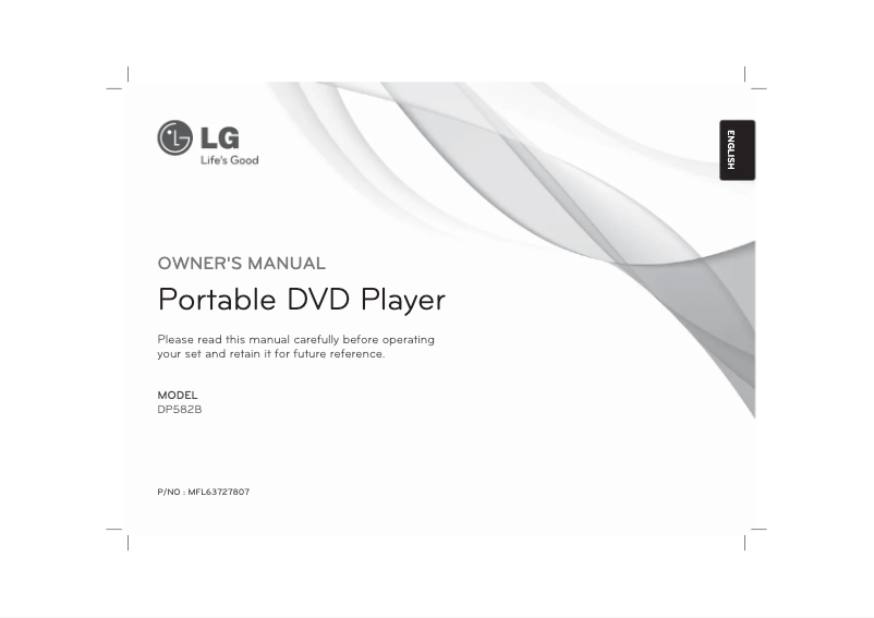 First page image of the manual for DP582B-P