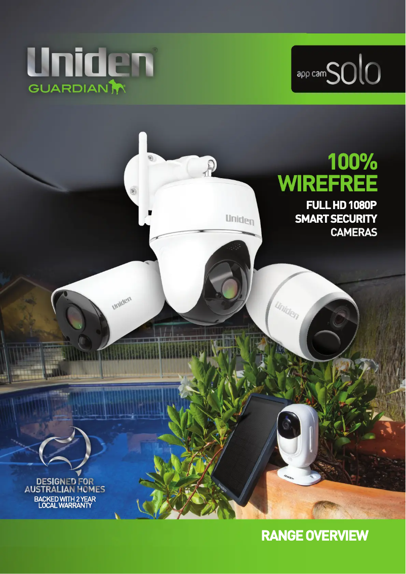 Page 1 of the manual Brochure Uniden App Cam Solo PT