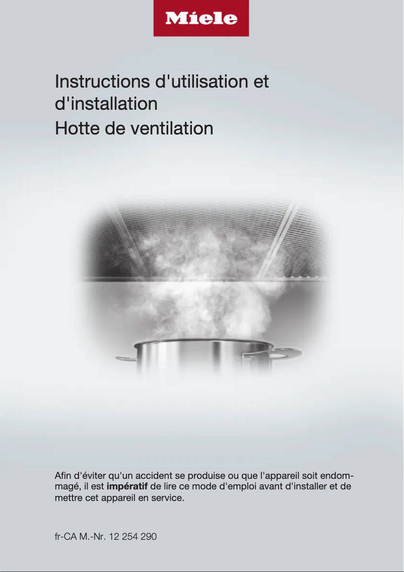 Page 1 of the manual User Manual Miele DA 398-7 Classic