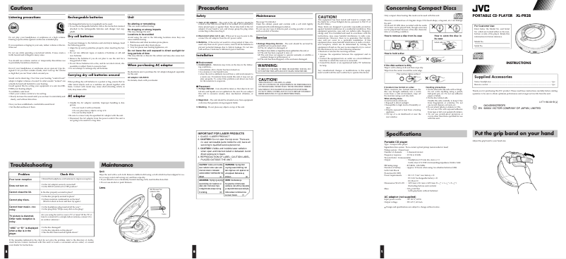 First page image of the manual for XL-PR2B