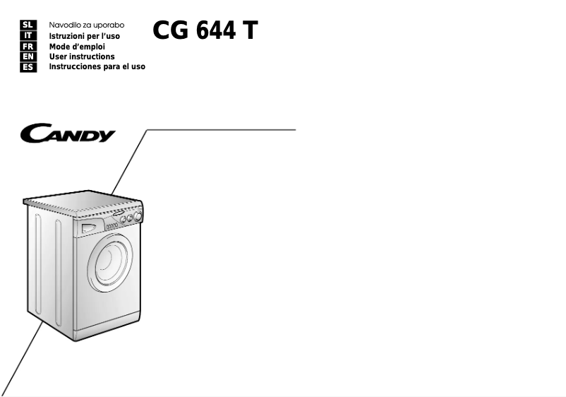Page 1 of the manual User Manual Candy LB CG 644 T