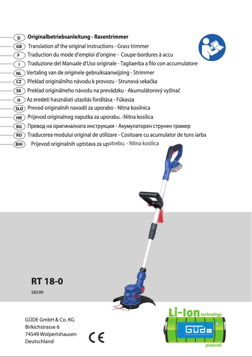 First page image of the manual for V 18-0