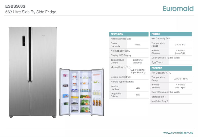 First page image of the manual for ESBS563S
