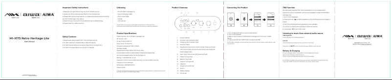 First page image of the manual for MI-X175 Retro Heritage Lite