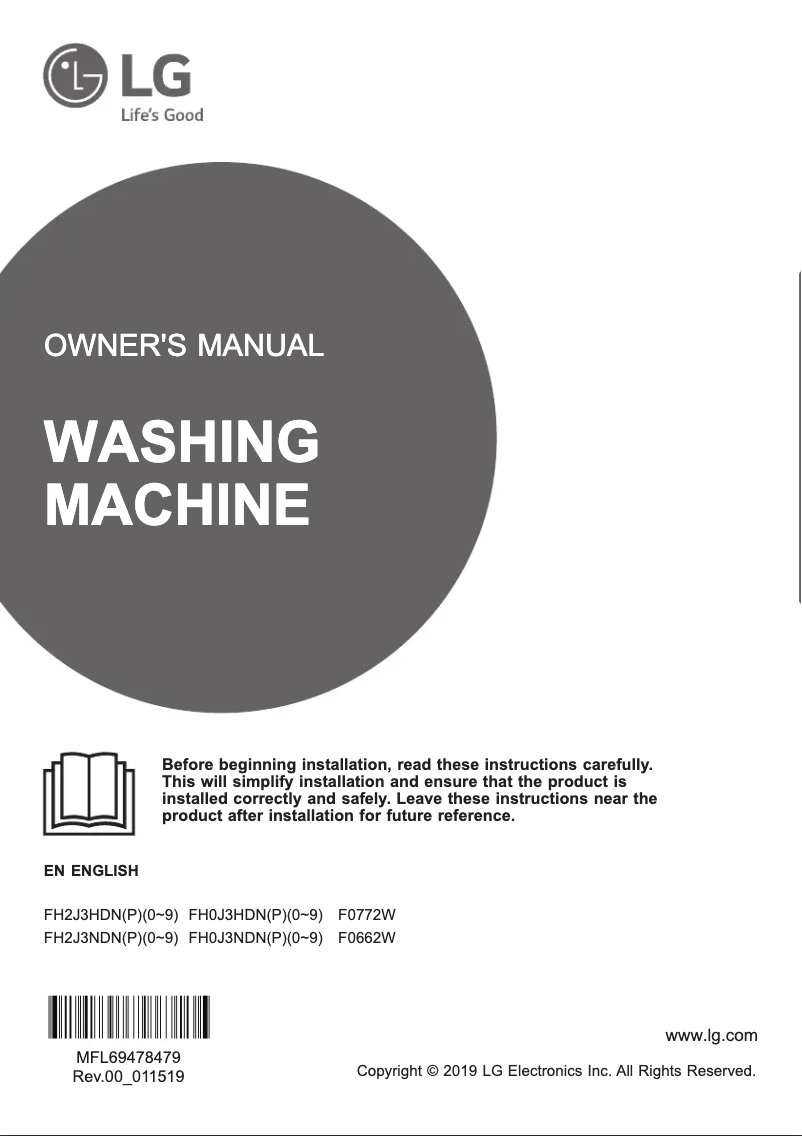 First page image of the manual for F0662W