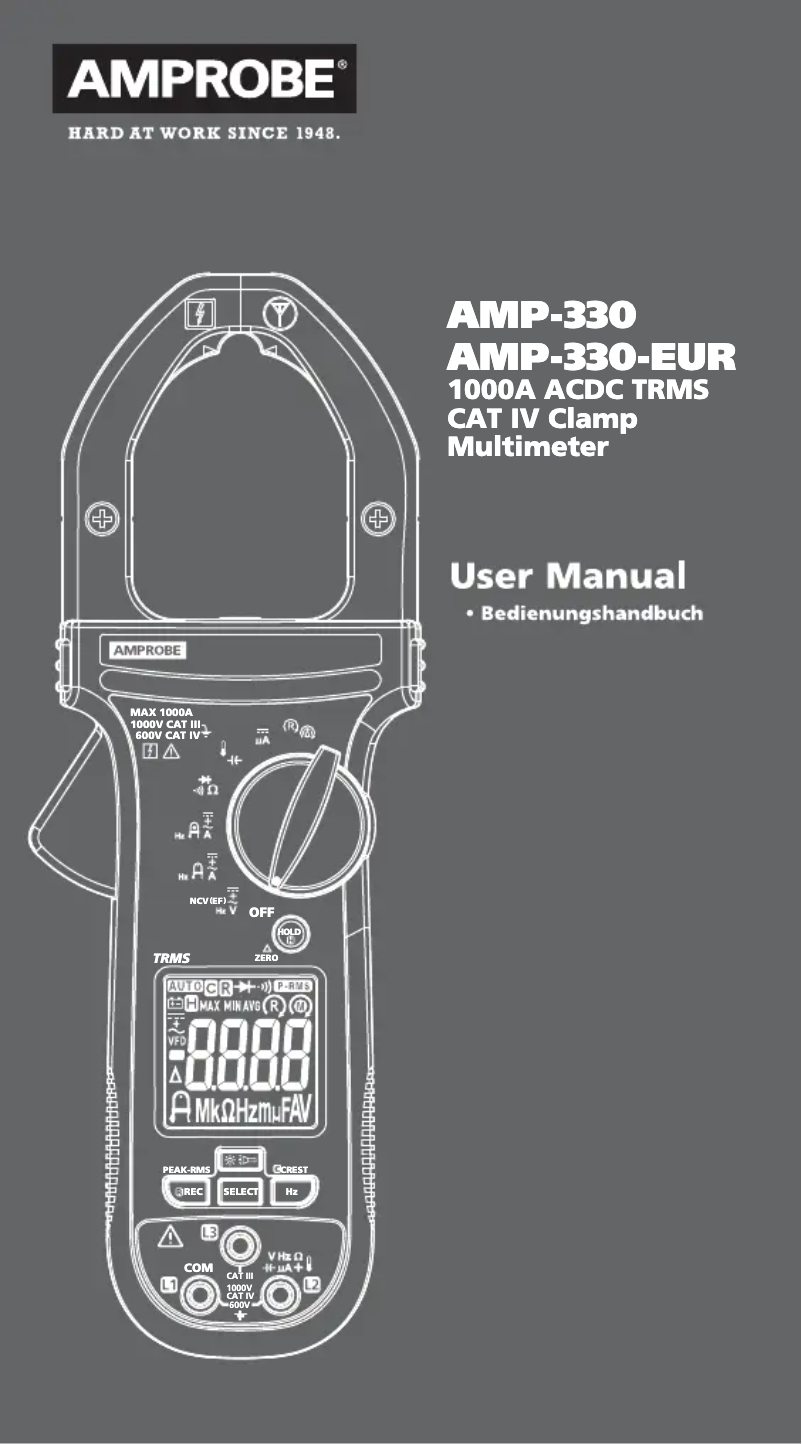 First page image of the manual for AMP-330-EUR