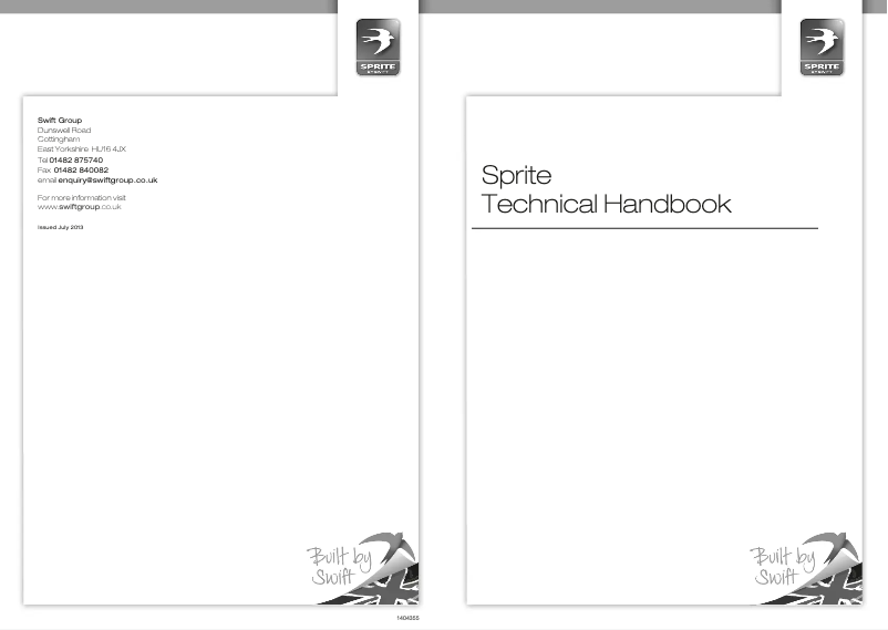 Page 1 of the manual User Manual Swift Sprite (2014)