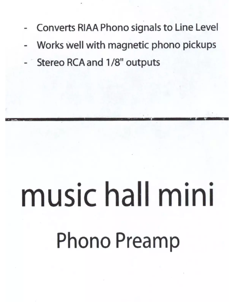 First page image of the manual for Mini