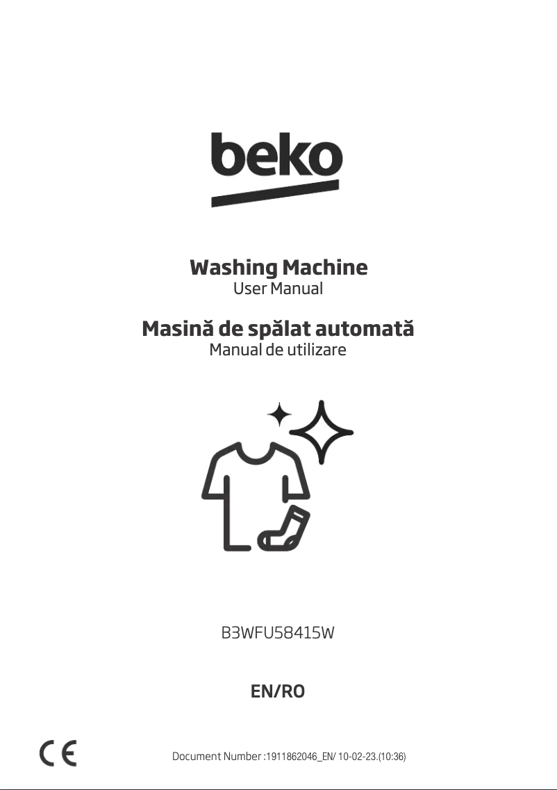 First page image of the manual for B3WFU58415W