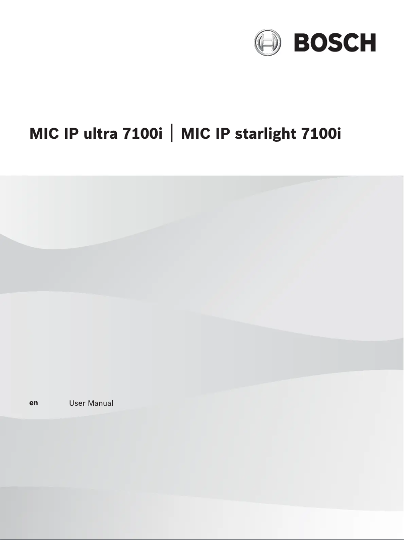 Page 1 of the manual User Manual Bosch MIC IP ultra 7100i