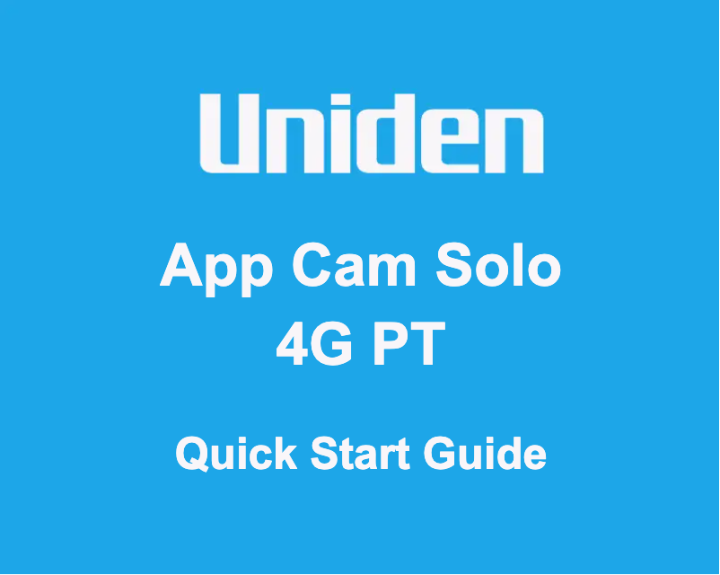 First page image of the manual for App Cam Solo 4G PT