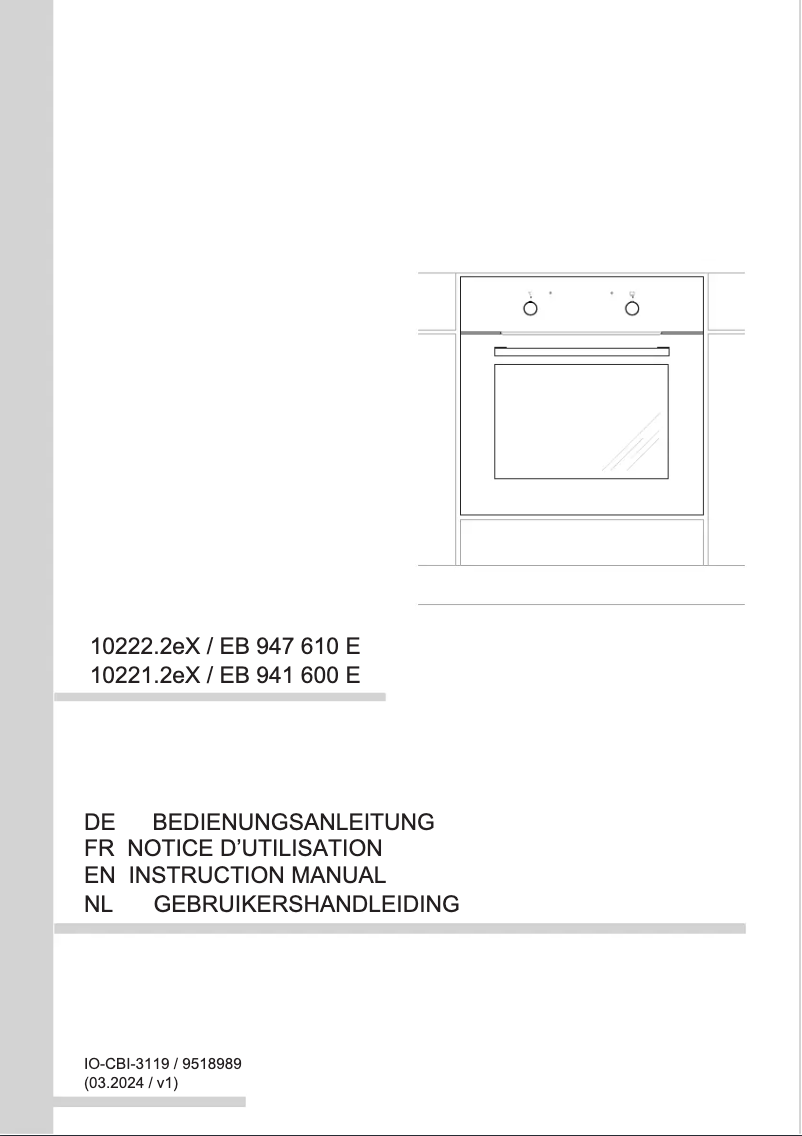 Page 1 of the manual User Manual Amica EB 947 610 E
