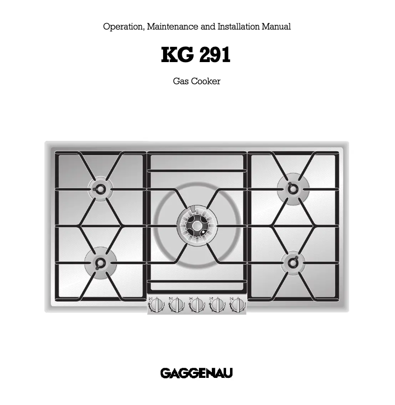 Page 1 of the manual User Manual Gaggenau KG 291110 F