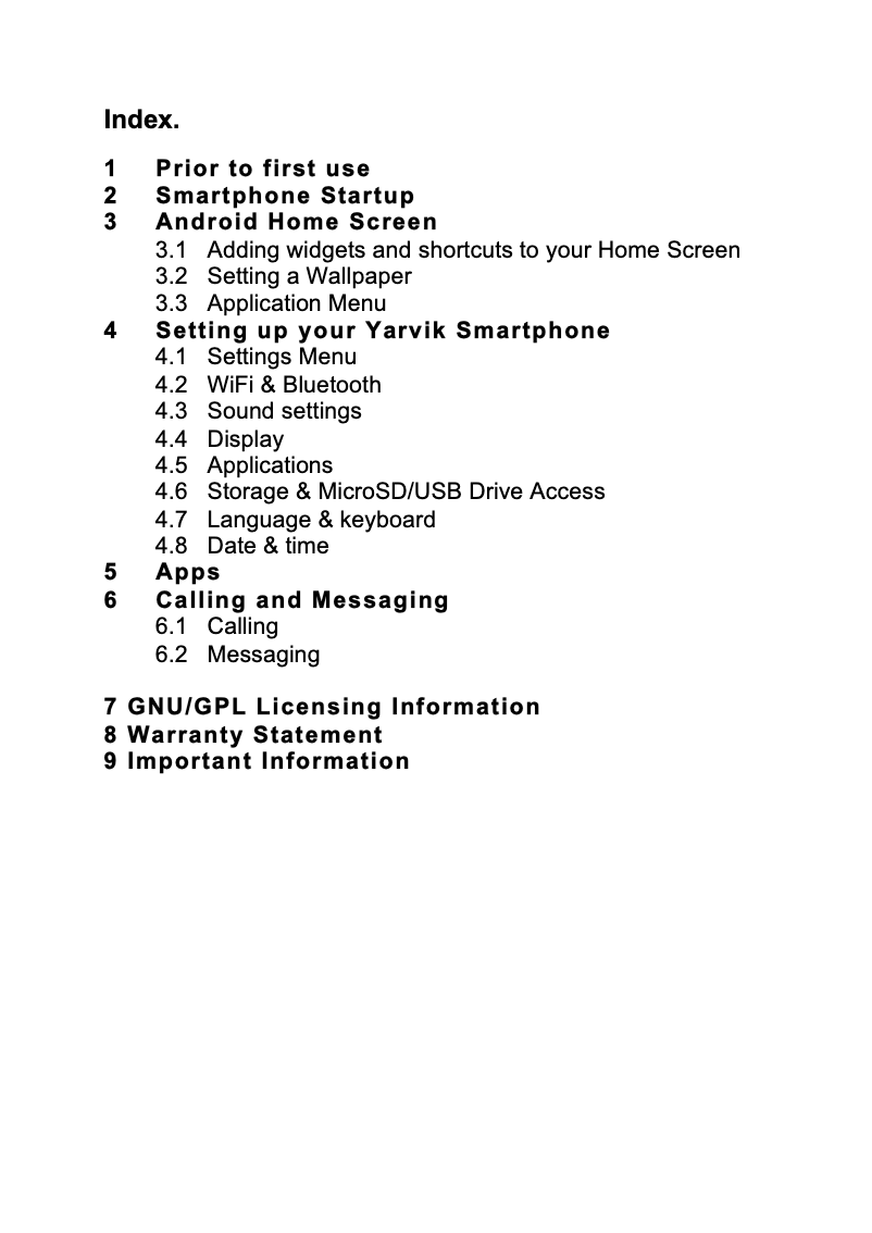 Page 1 of the manual User Manual Yarvik Novo Compact SMP35-100