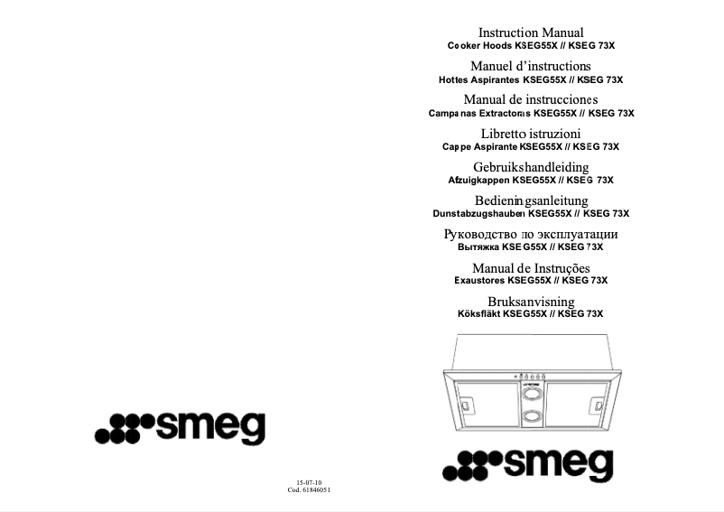Page 1 of the manual User Manual Smeg KSEG55X