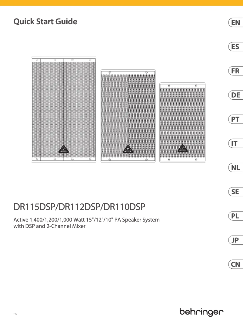 Page 1 of the manual User Manual Behringer DR110DSP