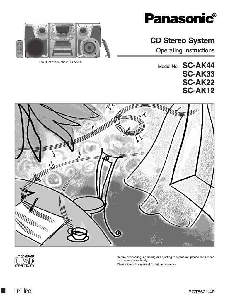 Page 1 of the manual User Manual Panasonic SC-AK44