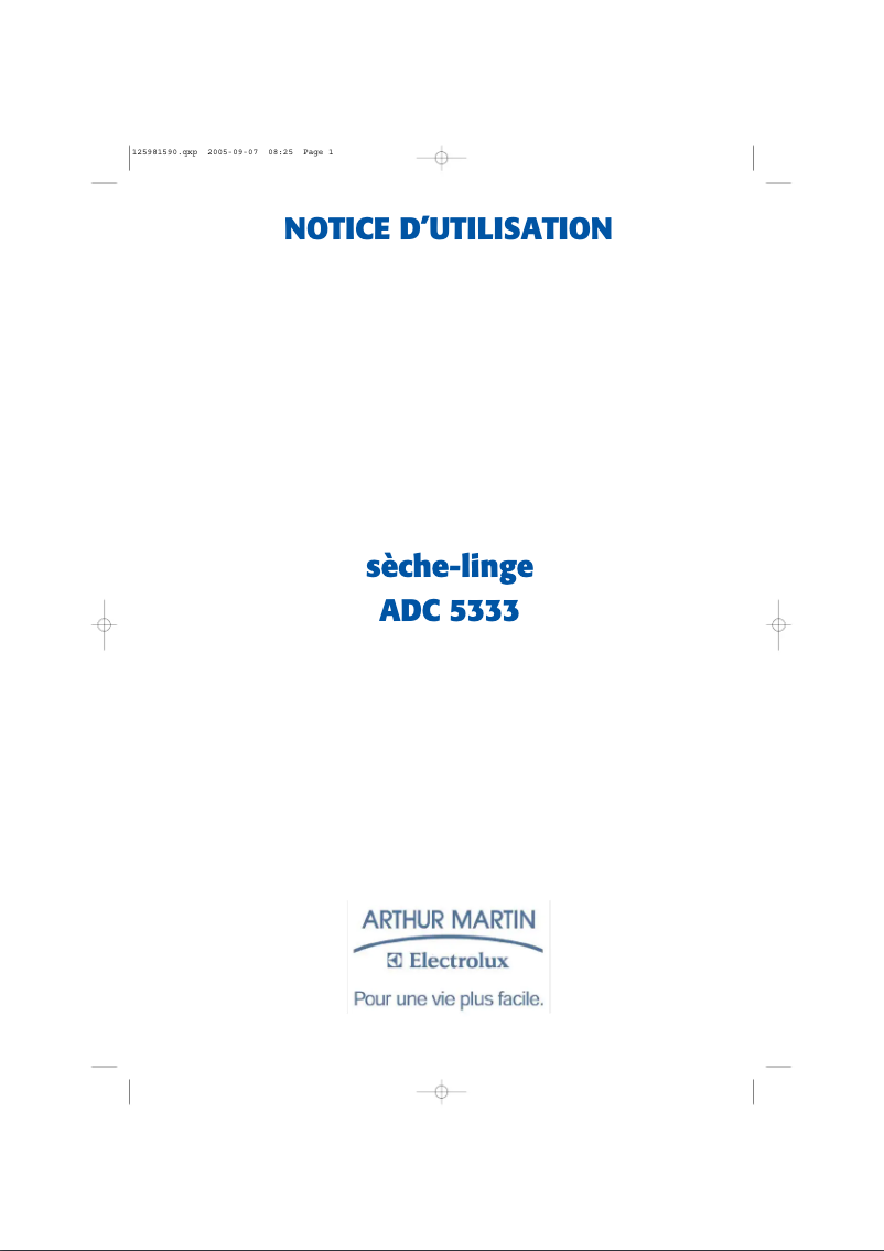 First page image of the manual for ADC 5333
