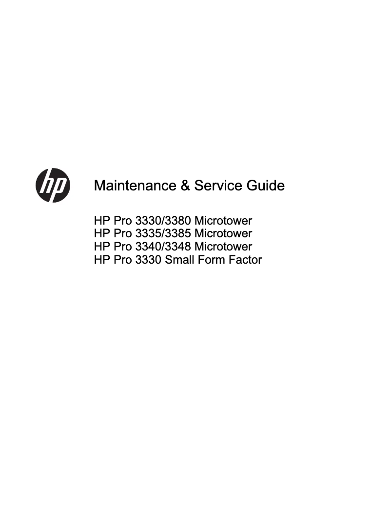 First page image of the manual for Pro 3340
