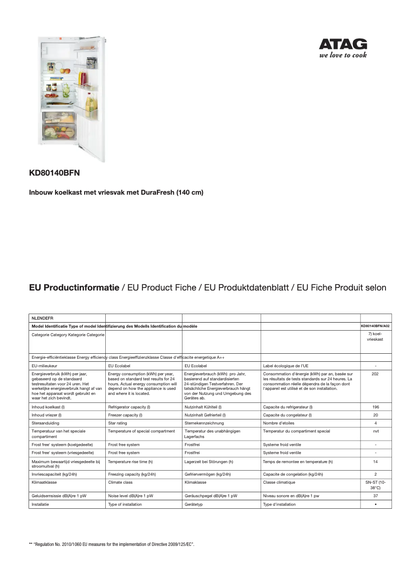 Image de la première page du manuel de l'appareil KD80140BFN