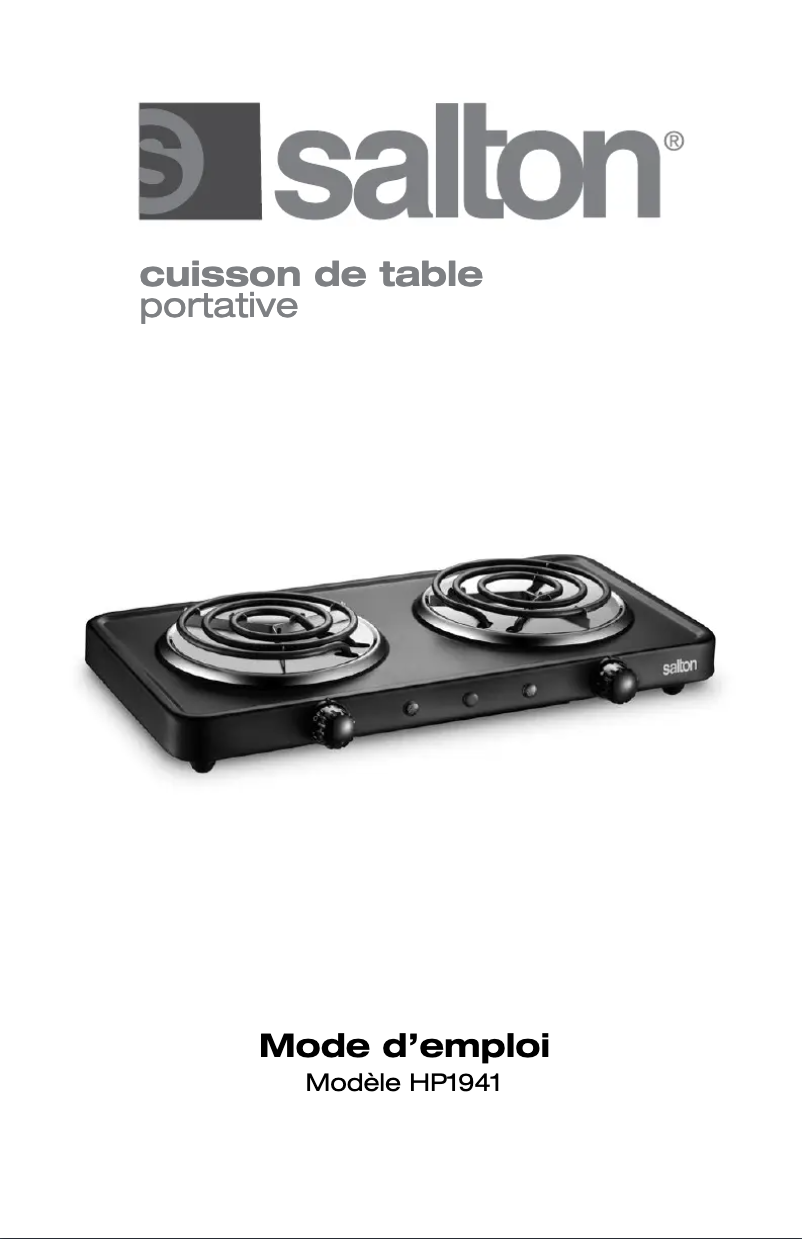 Page 1 of the manual User Manual Salton HP1941