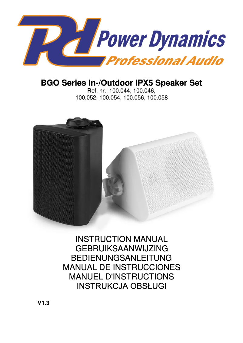 Page 1 of the manual User Manual Power Dynamics BGO65