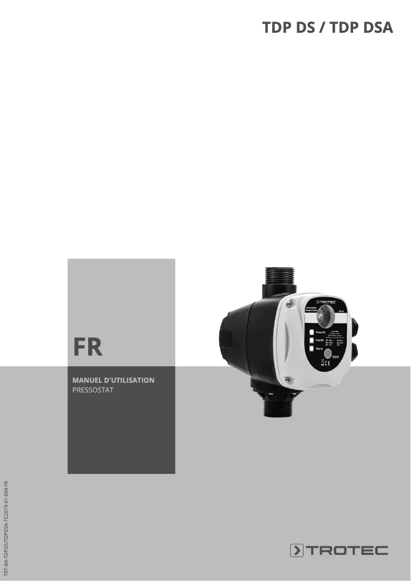 Page 1 of the manual User Manual Trotec TDP DS