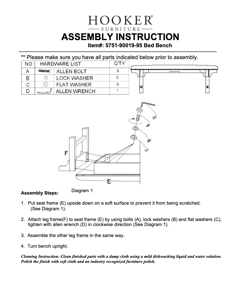 First page image of the manual for 5751-90019-95