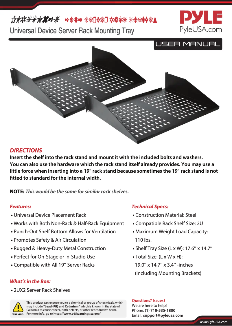 Page 1 of the manual User Manual Pyle PLRSTN22U