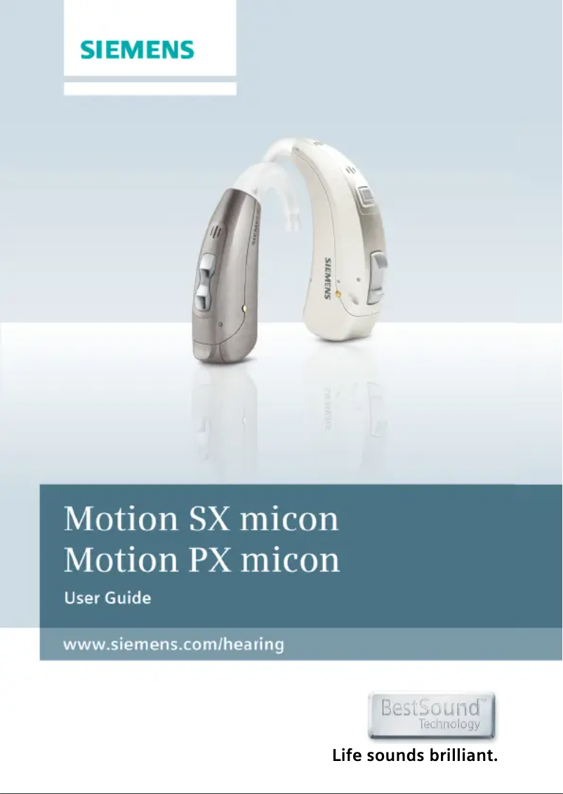 First page image of the manual for Motion SX micon