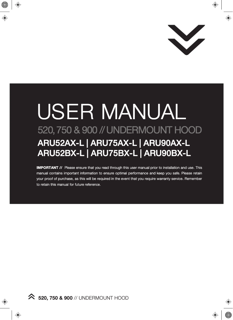 First page image of the manual for ARU52BX-L