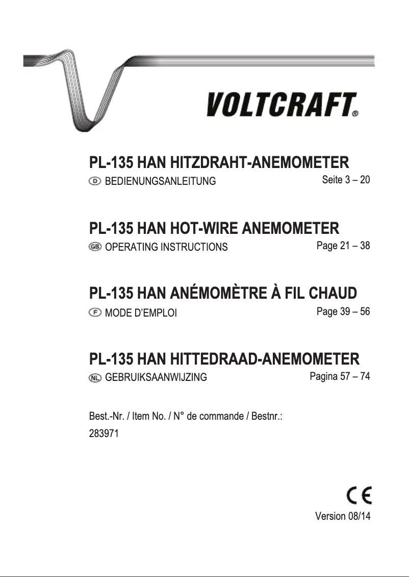 First page image of the manual for PL-135 HAN