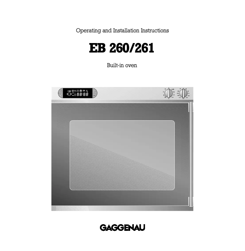 Page 1 of the manual User Manual Gaggenau EB 261 111