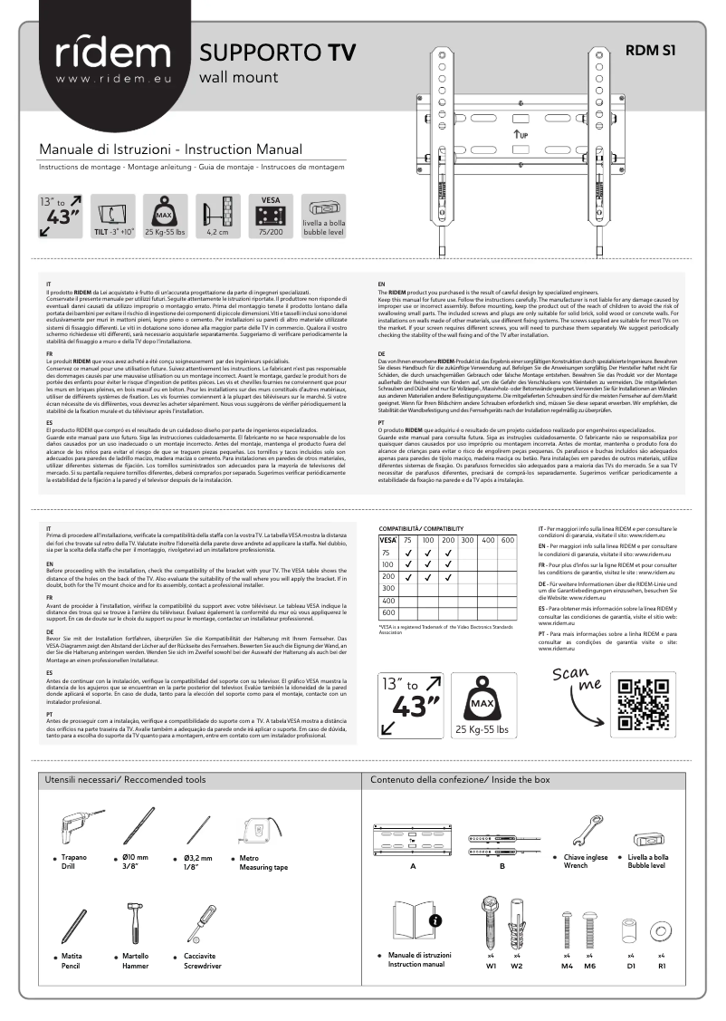 Page 1 of the manual User Manual Ridem RDM S1