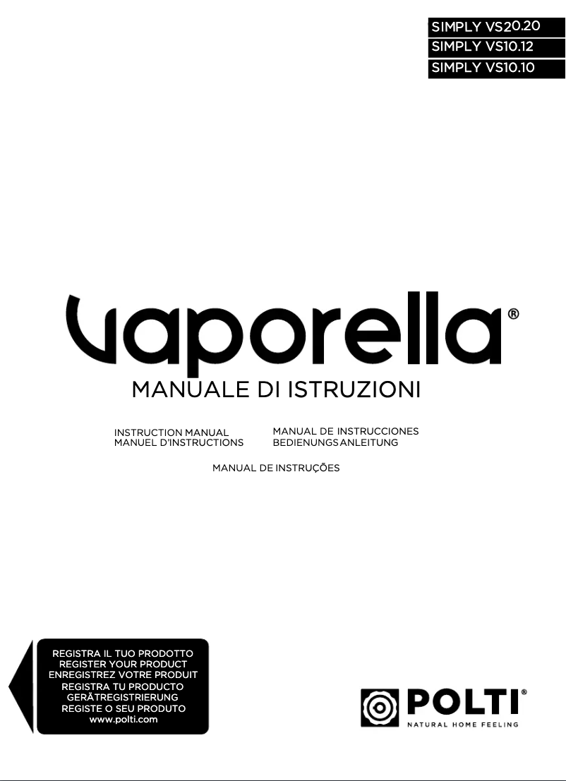 First page image of the manual for Vaporella Simply VS10.12